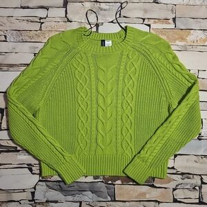 S | Divided | Cable Knit Crewneck Pullover Sweater